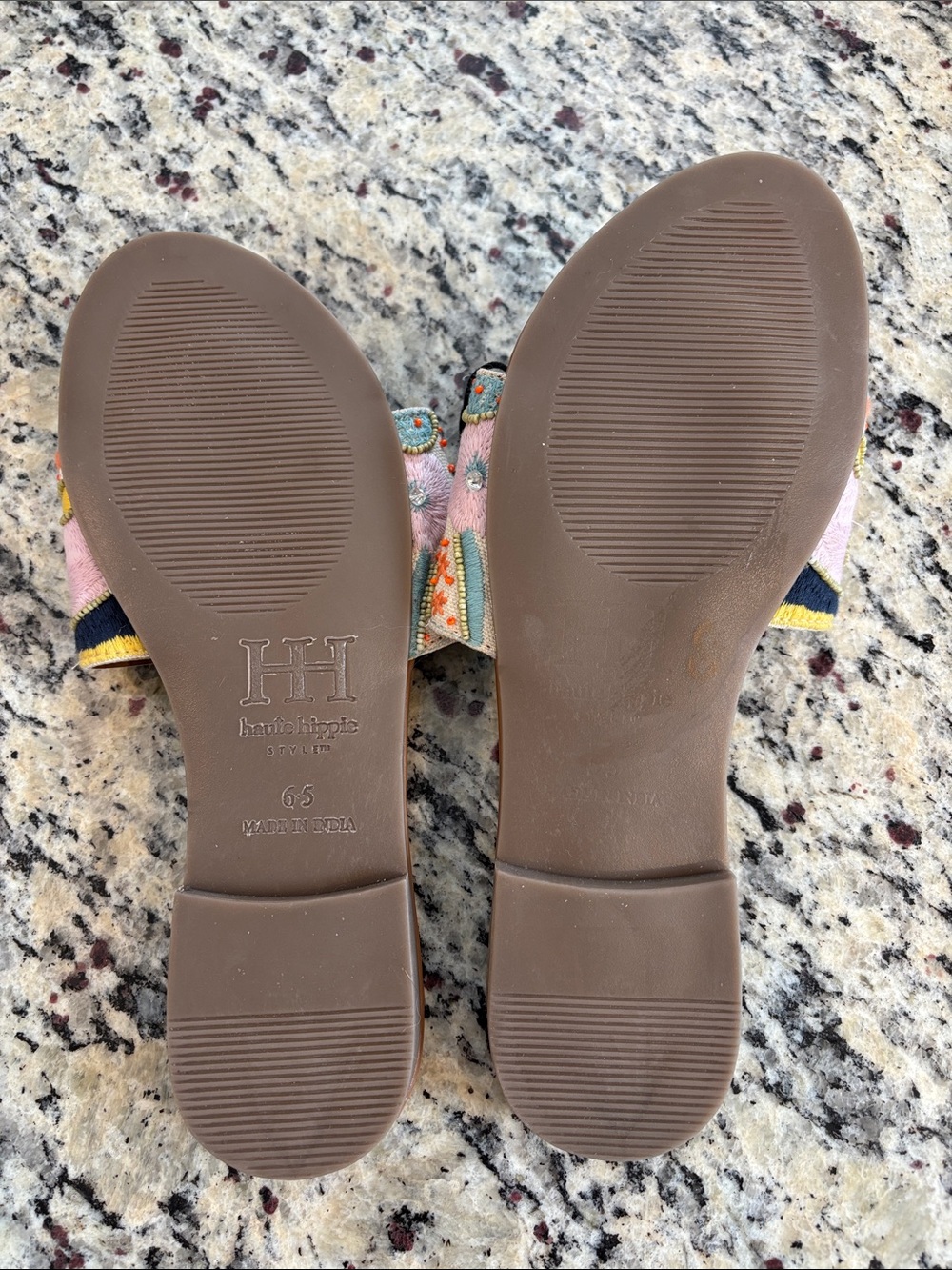 Haute Hippie Tapestry Multicolor Embroidered Slide Sandals - Picture 4 of 9
